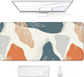 Auhoahsil Large Mouse Pad, XXL Desk Pad, Extened Mousepad 31.5" x 11.8", Non-Slip Rubber Base, Stitched Edges, Superior Surface, Gaming Keyboard Mat, Waterproof Desk Pad, Desert Leaves