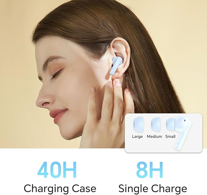 HONOR Choice Earbuds X7i Bluetooth Headphones 40 Hours Duration, 45dB Noise Cancellation Lightweight Wireless Headphones, IP54 Water and Dust Resistant, White