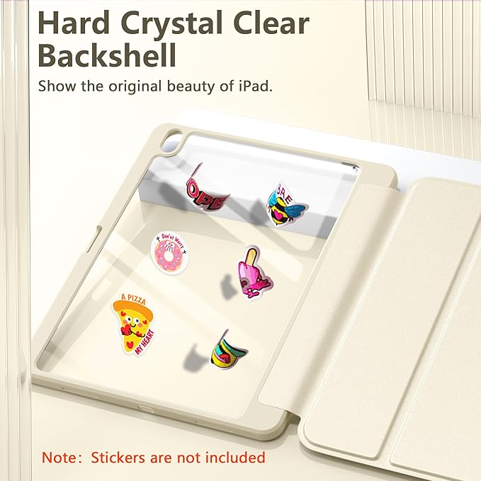 Wenlaty for iPad Air 13 Inch Case M4/M3/M2 (2026/2025/2024) with Pencil Holder, Slim Trifold Stand Protective Cover for iPad Air 13 Case with Clear Transparent Back, Auto Wake/Sleep -Starlight