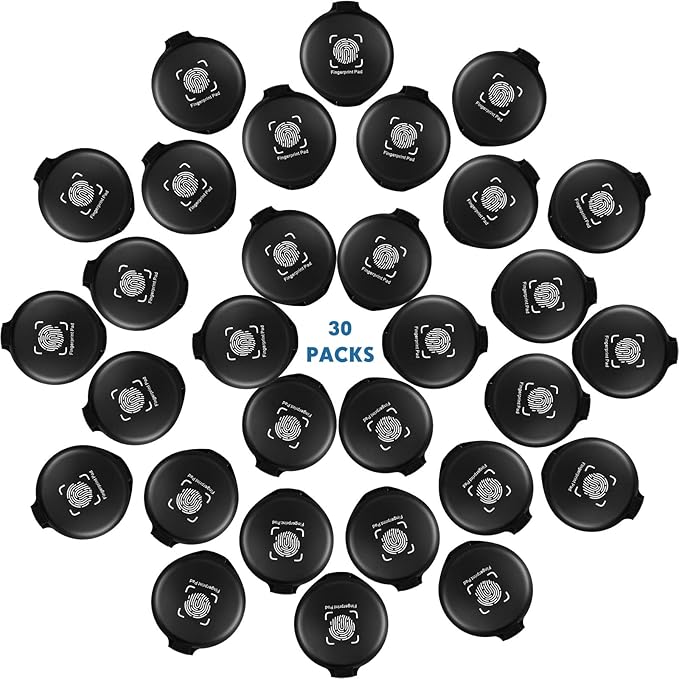 Jexine 30 Pcs Mini Fingerprint Thumbprint Ink Pad Black Stamp Ink Pads for Identification Security ID Notary Supplies Law Enforcement Fingerprint Cards Fingerprint Kit Office Home Use 2 x 2.3 Inch