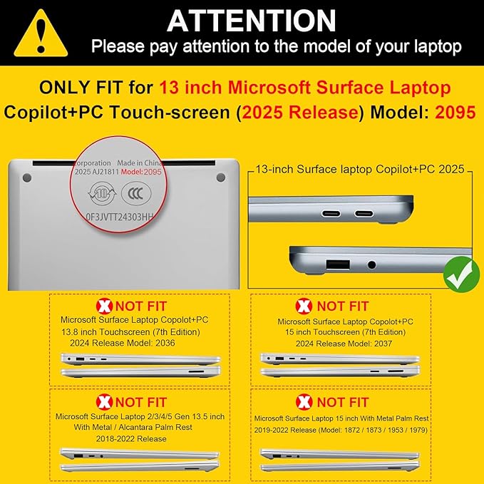 Case Compatible with 13 inch Microsoft Surface Laptop 2025 Copilot+PC (Model 2095), Printed Pattern Plastic Hard Shell Case for Microsoft Surface Laptop 13-inch 2025, Meadow Wildflower