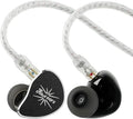 Linsoul Kiwi Ears Belle 10mm DLC Dynamic Driver in-Ear Monitor, HiFi Wired Earbuds with Dual Silver-Plated Cables, Professional IEM for Stage Performance/Gaming/Music Production (with MIC, Black)
