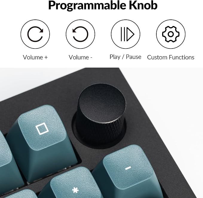 Keychron Q5 Pro Wireless QMK/VIA Mechanical Keyboard, 96% Layout Programmable Knob Full Aluminum Double-Gasket Design, Hot-swappable K Pro Red Switch for Mac Windows Linux - Black