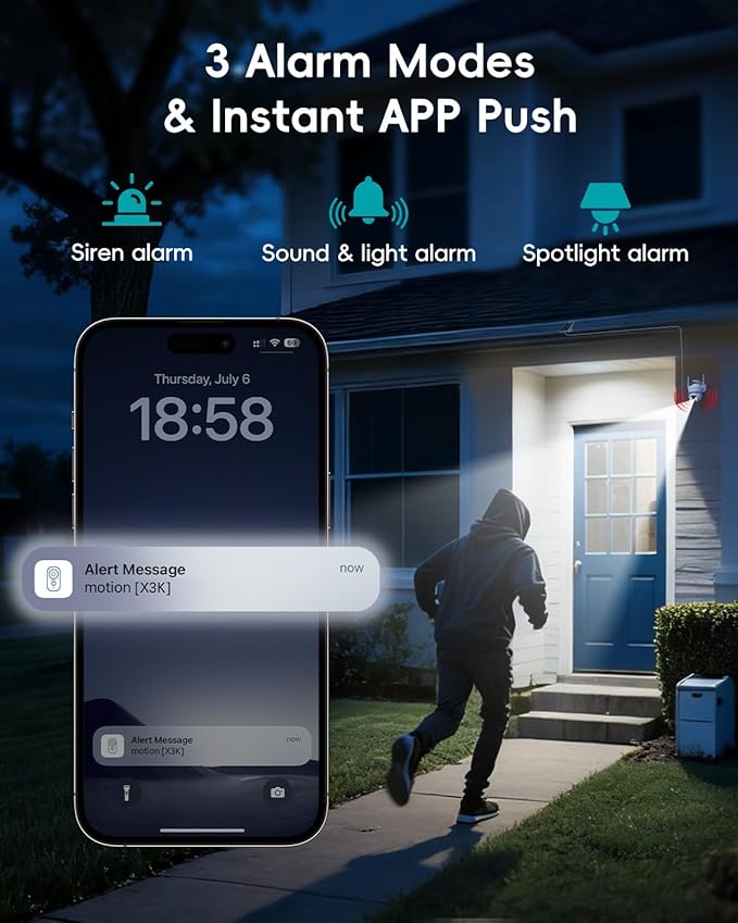 ZUMIMALL 2K Solar Security Cameras Wireless Outdoor 2-Pack, 360° PTZ Camera for Home Security with Color Night Vision, Flexible Mount, PIR Motion, 2-Way Talk, Free Cloud Storage, Work with Cloudedge