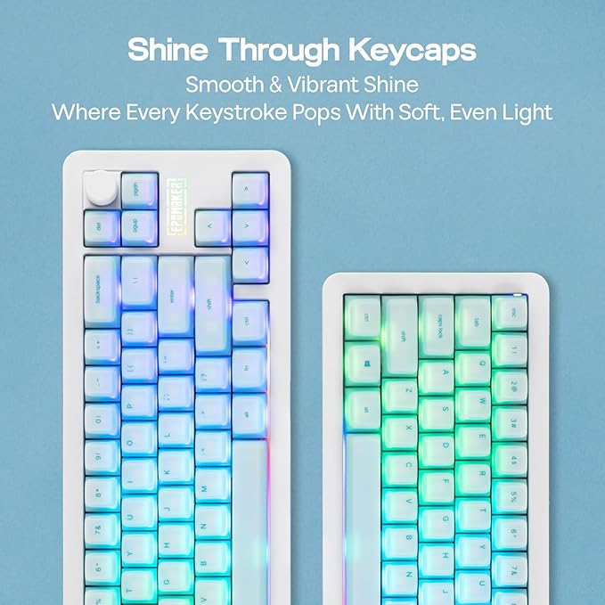 EPOMAKER AegisSil Keycap Set, Silicone Material, Cherry Profile, 113 Keys, 65%/75%/96%/Full Size, Custom Keyboard Keycaps Set for Cherry MX, Kailh, Outemu, Gateron Mechanical Gaming Keyboard (Blue)