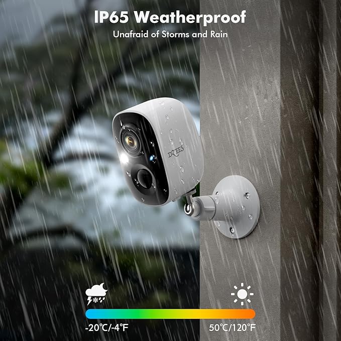 Dzees Security Cameras Wireless Outdoor - Spotlight & Siren, 2K 3MP Upgrade WiFi Cameras for Home Security, AI Motion Detection, Color Night Vision, 2-Way Talk, Waterproof