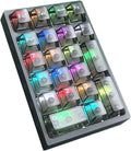 BOYI TD21 Hot Swappable Numpad,21 Keys Mini Numpad Portable Keypad Bluetooth 5.0/2.4GHz/Wired Number Pad Keyboard PBT Keycaps RGB Backlit Type-C Mini Keyboard(Black Transparent Keycaps)