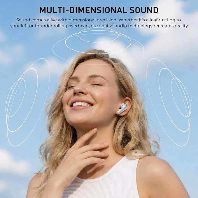 havit Hybrid Active Noise Cancelling Wireless Earbuds, Bluetooth 6.0 in-Ear Headphones, 6 Mics ENC Clear Call Ear Buds, 30+H Playtime, 3D Spatial Audio, Custom EQ via App, IPX5 Waterproof Grey