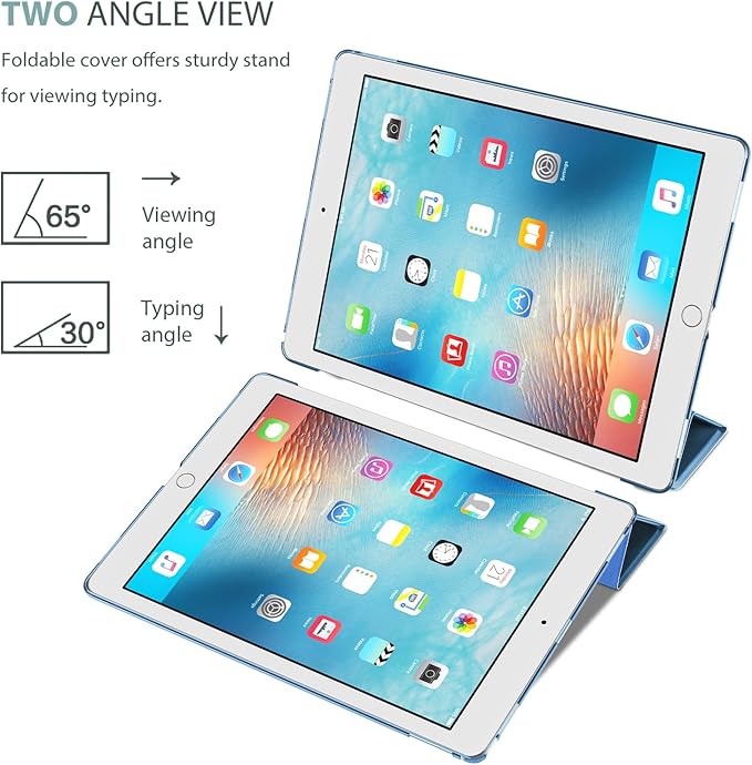ProCase Smart Case for iPad Pro 12.9 Inch 1st and 2nd Generation (2015 and 2017 Model), Stand Cover Support Auto Sleep/Wake -Blue