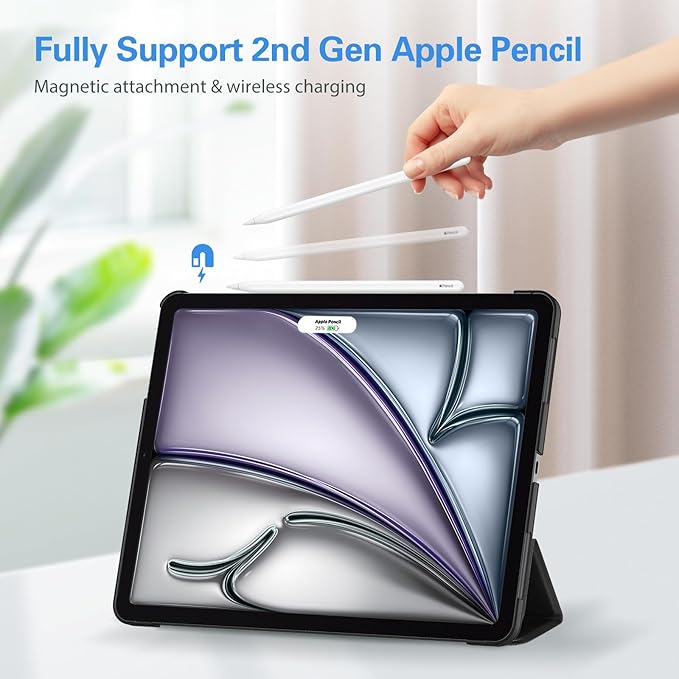 ProCase Smart Case for iPad Pro 12.9 2022/2021/2020/2018, Slim Stand Hard Back Shell Smart Cover for iPad Pro 12.9" 6th Gen/5th Gen/4th Gen/3rd Gen -Shadowblack