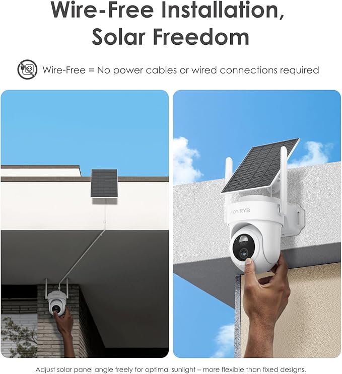 4K Wireless Outdoor Security Camera with Solar Panel – Single Add-on Unit, Requires Base Station, Not for Standalone Use, No WiFi Direct Connection, Supports Up to 8-Camera per Base Station