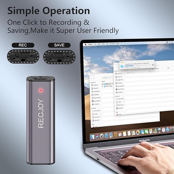 64GB Digital Voice Recorder USB Recording Device with 750Hrs Storage Capacity Voice Activated Recorder,Audio Recorder for Lectures Interview,Noise Reduction Rechargeable