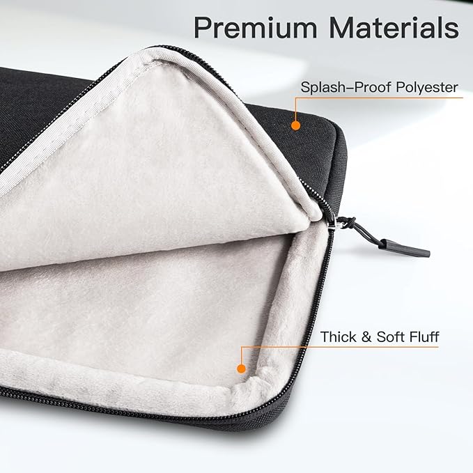 JETech Laptop Sleeve for 16-Inch MacBook Pro (M1-M5, 2019-2026), Waterproof Bag Case with Pocket, Compatible with 16 Inch Notebook (Black)