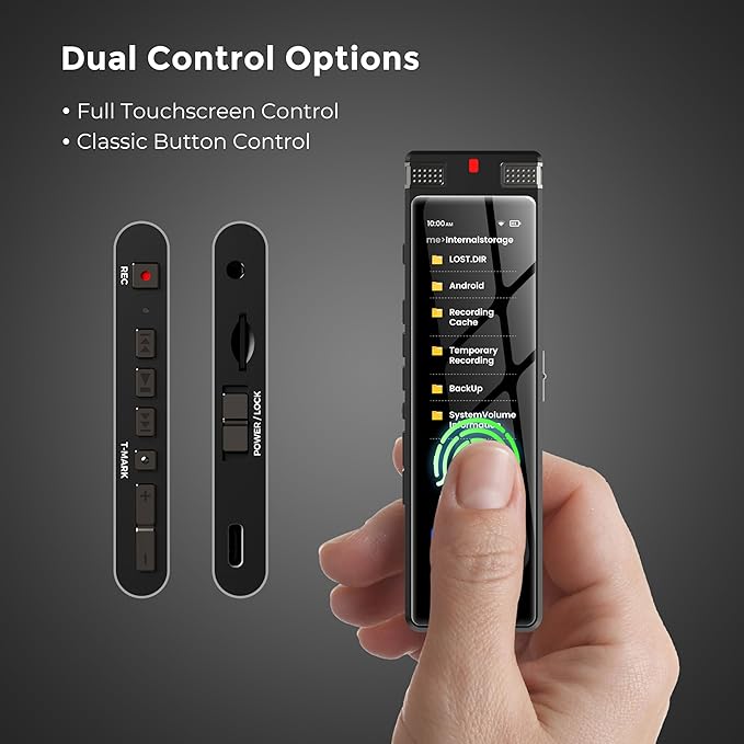 136GB AI Voice Recorder, TIMMKOO Digital Voice Recorder with Playback, Offline Transcribe and Online Summarize/Mindmap/Translation Base on AI Technology, Voice Activated Audio Recorder (Black)