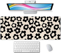Mouse Pad Gaming, Large Mouse Pads, Non-Slip Rubber Base Mousepad, Keyboard Mouse Mat Desk Pad with Stitched Edges, 31.5x11.8 inch Vintage Black Flowers