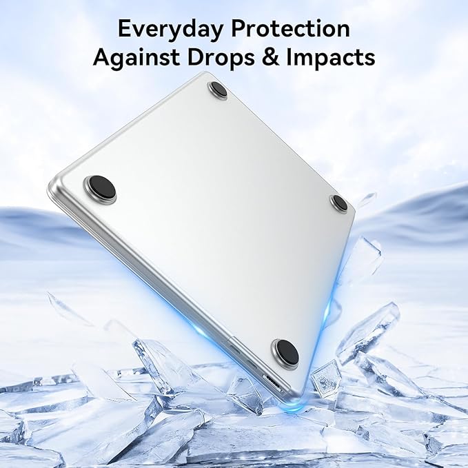 EooCoo Case Compatible with MacBook Air 13 inch M5 2026-2022 M4 M3 M2 A3449 A3240 A3113 A2681, Hard Shell Scratch Resistant Protective Cover Compatible for MacBook Air 13.6 inch Case, Frost Clear