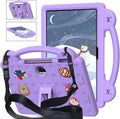 AKABEILA Compatible with Honor Pad 9 2023 12.1 inch Tablet Case, Kids Friendly Universal Lightweight Shockproof Protective Case with Shoulder Strap & Stand Handle Light Purple