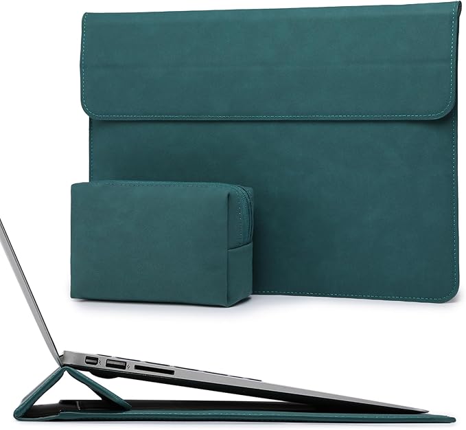 HYZUO 15-16 Inch Laptop Case Bag Sleeve with Stand Feature for MacBook Pro 16 M5/M4/M3/M2/M1 Pro/Max 2026-2019, XPS 15, MacBook Pro 15 2015-2012, Samsung Galaxy Book Flex 15, Dark Green