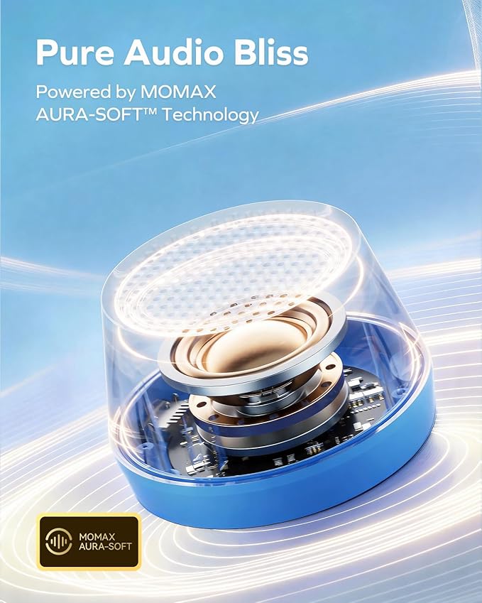 MOMAX Mini Portable Bluetooth Speaker - Magnetic Waterproof Speaker with Balanced Sound, 12H Playtime, Indoor Speaker True Wireless Stereo Pairing for Home, Bedroom, Bathroom, Gift Ideas, Black