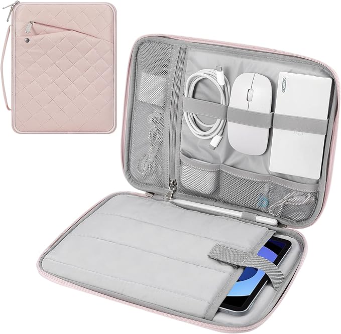 MoKo 9-11 Inch Tablet Sleeve Carrying Case with Handle, Padded Protective Travel Bag for New 11 inch iPad Air M4 2026, iPad A16, i-Pad Pro 11 M5, i-Pad 10./Air 5/4. Gen10.9, Tab S9/S8 11, Light Pink