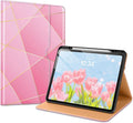 VIKESI Case for iPad Pro 13 (M4) 2024, Leather Stand Cover with Apple Pencil Holder, Auto Wake/Sleep, Multiple Viewing Angles, Built in Hand Strap & Pocket, Polygons