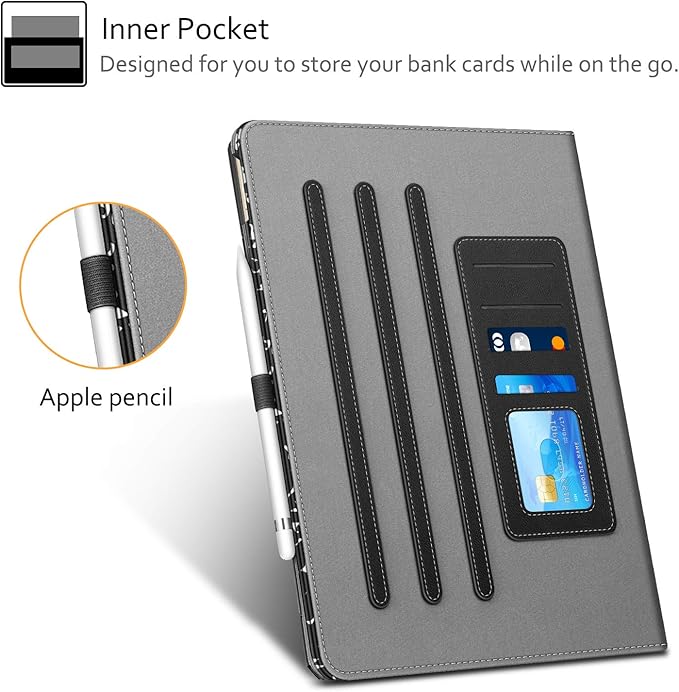 Fintie Multi-Angle Case, 2017/2015 iPad Pro 12.9 inch (Old Model) 1st & 2nd Gen Case - [Corner Protection] Folio Stand Cover with Pencil Holder & Pocket, Auto Wake/Sleep, Composition B