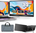 domyfan 14" Laptop Monitor Extender, FHD 1080P IPS Dual Laptop Screen Extender, HDMI/USB-A/Type-C Plug and Play for Windows, Mac, Chrome, Android, Xbox, Switch, PS5, Work with 13.3”-17” Laptops