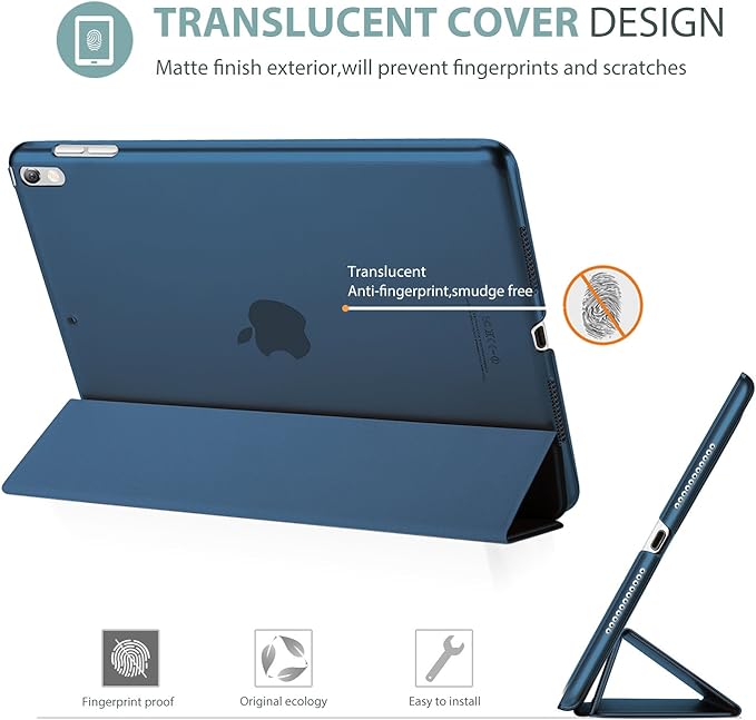 ProCase Smart Case for 10.5” iPad Air 3rd Generation 2019 / iPad Pro 2017, Slim Stand Cover with Translucent Frosted Back for iPad Air 3 -Blue