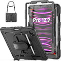 HXCASEAC Case for iPad Pro 12.9 Case (6th 5th 4th 3rd Generation), Shockproof Design | Pencil Holder | Hand Strap | Screen Protector | Heavy Duty Protective iPad 12.9 inch 2022/2021/2020/2018 - Black