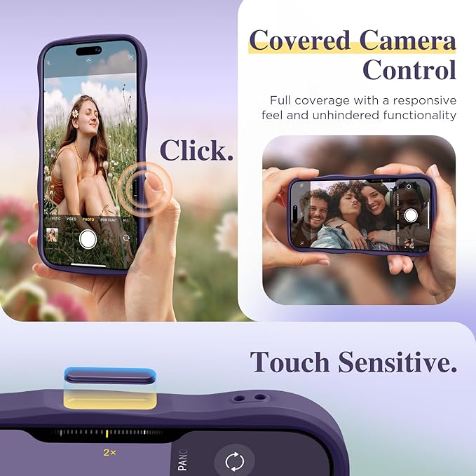 GVIEWIN for iPhone 17 Pro Max Case Compatible with MagSafe [Curly Wave Edge][Full Camera Protection] Floral Translucent Shockproof Magnetic Women Phone Case for 17 Pro Max, Floratopia/Deep Purple
