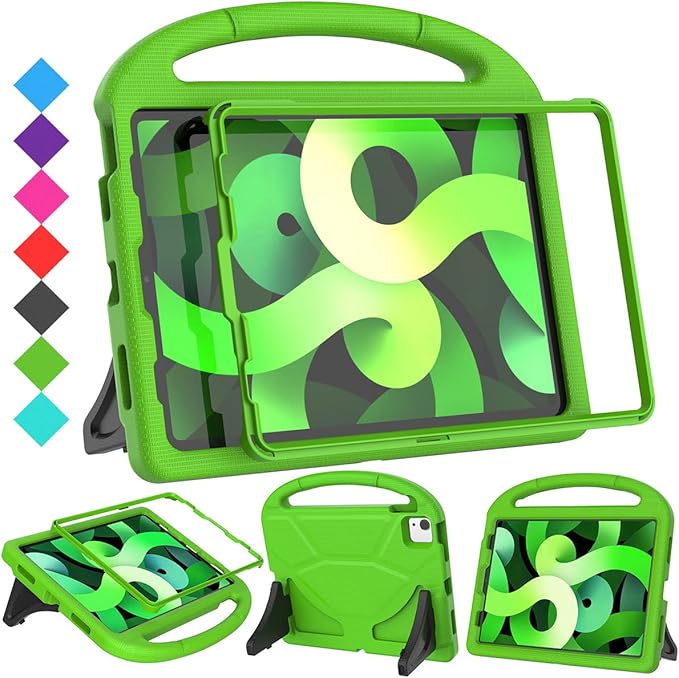 SUPLIK Kids Case for iPad Air 5th/4th Generation (10.9 inch,2022/2020), Built with Screen Protector, iPad Air 5 Kidproof Case with Handle Stand for Apple iPad Air Gen 4/5&Pro 11 Old Version, Green