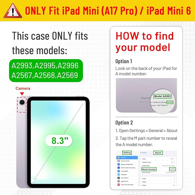 Fintie 360 Degree Rotating Case for iPad mini 7 (A17 Pro, 7th Generation) 2024 / iPad mini 6 (6th Gen) 8.3 Inch - Swiveling Protective Stand Clear Back Cover with Pencil Holder (Purple)