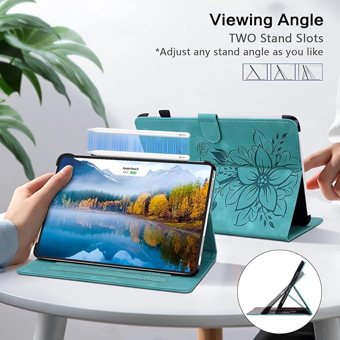 Case for iPad Air 11-inch M4 (2026)/M3 (2025)/M2 (2024), iPad Air 5th (2022)/4th Generation (2020) 10.9 Inch, Auto Wake/Sleep Supports Pencil Pro and Pencil(USB-C) Magnetic Cover, Green