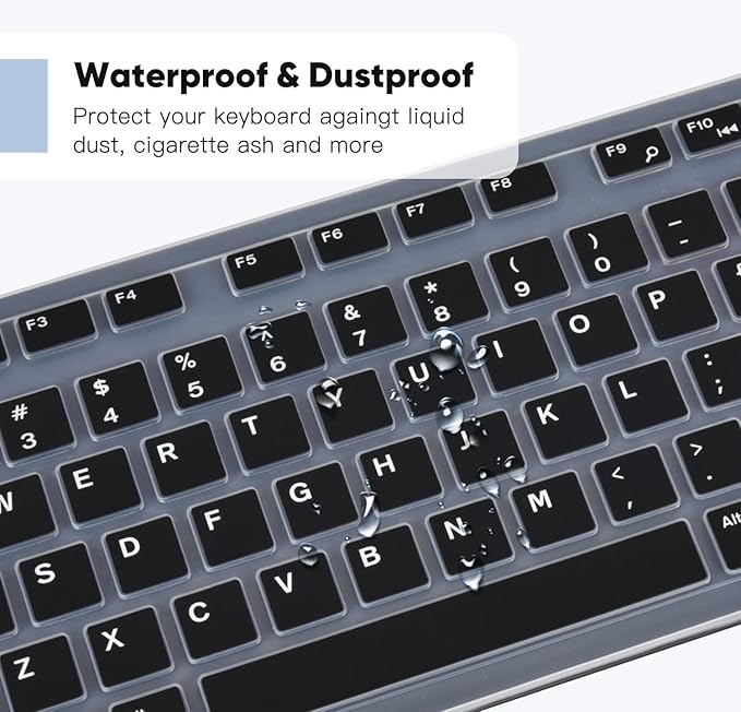 DAMMOMKO Keyboard Cover Skin Compatible with Amazon Basics Wired QWERTY Keyboard with Low-Profile Keys, US QWERTY Layout, Black