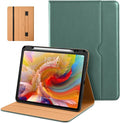 DTTO for iPad Pro 13 inch Case (M5/M4) 2025/2024, Premium Leather Business Folio Stand Cover with Pencil Holder-Auto Wake/Sleep & Multiple Viewing Angles, Built in Hand Strap & Pocket, Midnight Green