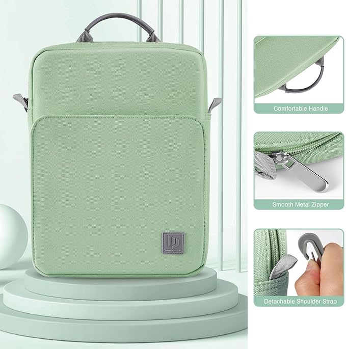 Dadanism 9-11 Inch Tablet Sleeve Bag Carrying Case with Shoulder Strap for iPad (A16) 11", iPad 10th Gen 10.9", iPad Air M4/Pro M5 11", iPad 9/8/7th 10.2", Galaxy Tab A11+ Plus 11", Dark Green