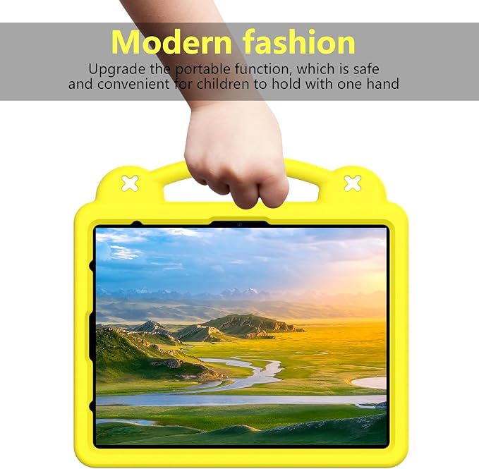 YRH Kids Case for iPad Air 13-in. M4/M3/M2 (2026/2025/2024), for iPad Pro 13-in. M5/M4 (2026/2024), for iPad Pro 12.9-in., Yellow
