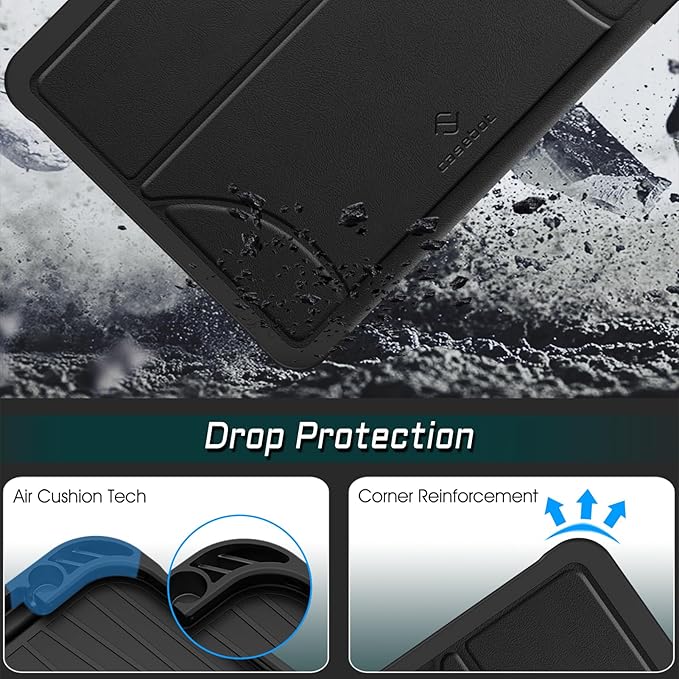 Fintie Magnetic Stand Case for iPad Pro 11-inch (M5) 2025 / (M4) 2024 - Multiple Angles Shockproof Rugged Soft TPU Cover with Pencil Holder, Auto Wake/Sleep, Black