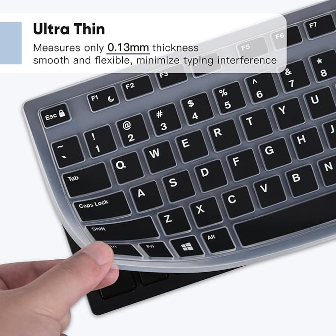 DAMMOMKO Keyboard Cover Skin Compatible with Amazon Basics Wired QWERTY Keyboard with Low-Profile Keys, US QWERTY Layout, Black