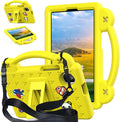 AKABEILA Compatible with Honor Pad X7 8.7 inch 2025 Tablet Case, Kids Friendly Universal Lightweight Shockproof Protective Case with Shoulder Strap & Stand Handle Yellow
