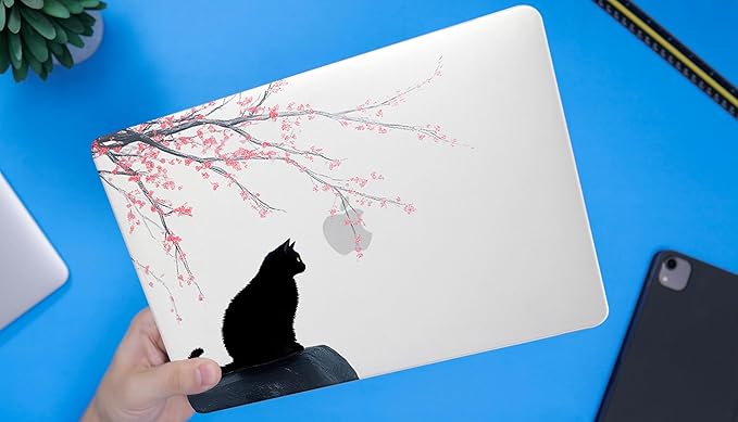 DTangLsm for MacBook Pro 14 inch Case 2026 M5 2025 M4 2024-2021 M3 M2 M1 A3426 A3427 A3434 A3401 A3185 A3112 A2992 A2918 A2779 A2442, Cute Plastic Hard Case for MacBook Pro M5+Keyboard Cover,Black Cat