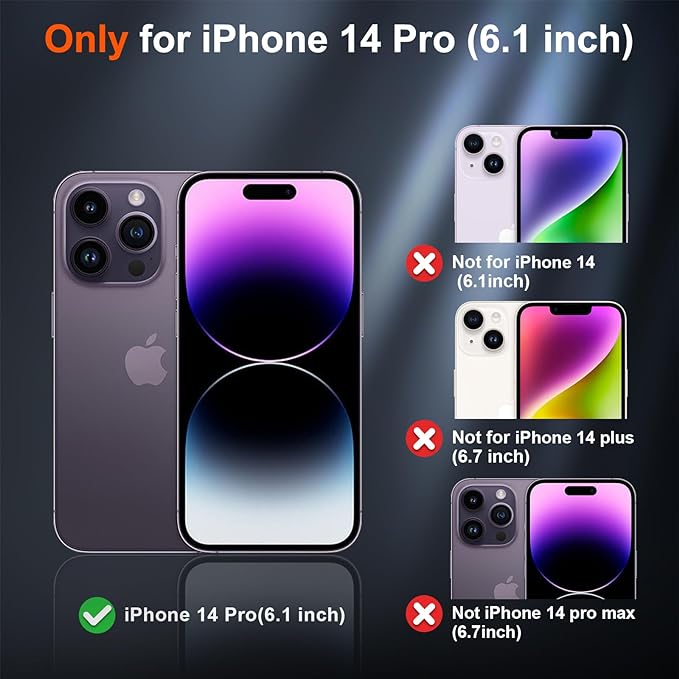 SUPFINE Magnetic for iPhone 14 Pro Case (Compatible with MagSafe) (Military Grade Drop Protection) Translucent Matte Shockproof Phone Case,Navy Blue