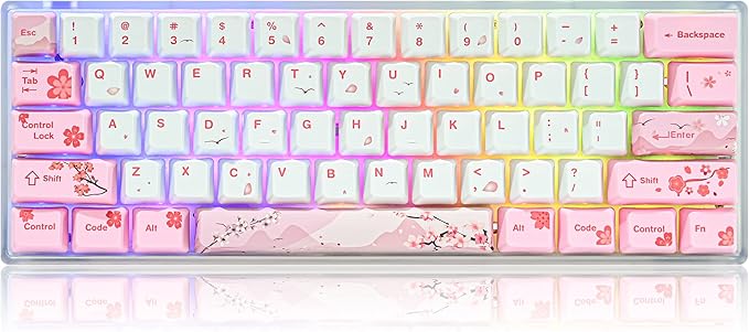 GTSP 104 Pink Keycaps Cute Japanese Custom Gaming keycap Set of Dye-Sub OEM Profile for Cherry Mx Gateron Kailh Switch 87/104 60% Mechanical Keyboard (Pink)