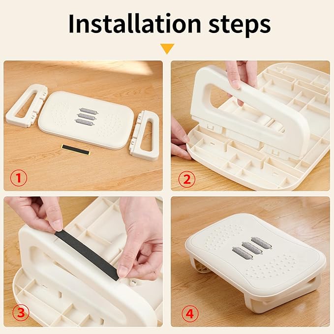 Ergonomic Foot Rest with Massage Rollers - Non-Slip Desk Foot Stool for Office/Home, Fixed-Angle Cushioned Support Improves Posture & Circulation, Under Desk Comfort for Long Sitting Sessions