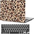 Laptop Cover Compatible with MacBook Air 15 Inch Case 2024 2023 Release A3114 A2941 with Liquid Retina Display & Touch ID, Plastic Hard Shell Case Cover & Keyboard Skin, Heart Leopard