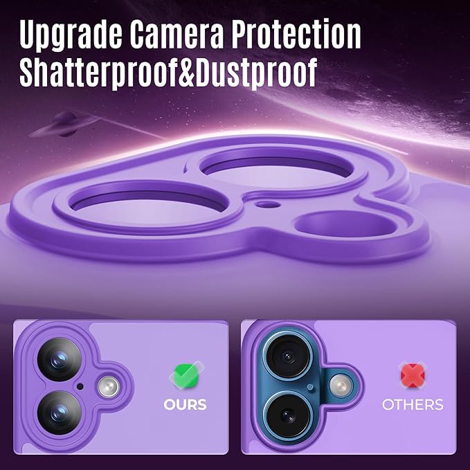 Symcele Designed for iPhone 16 Case, Compatible with MagSafe, with Privacy Screen Protectors X2, [Camera Protection] [15FT Military Drop Protection] Shockproof Phone Case, 6.1", Light Purple