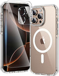 toushion 3 in 1 for iPhone 16 Pro Case Clear with MagSafe, Yellowing-Resistant Acrylic Back, Shockproof Guard Corners, Military-Grade Protection for iPhone 16 Pro Phone Case 6.3 inch Clear Bumper