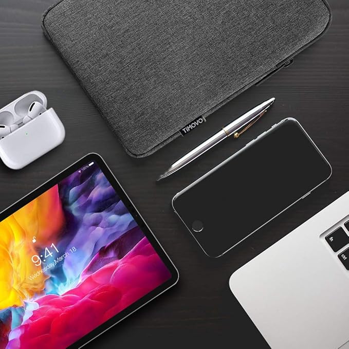 TiMOVO 9-11" Tablet Sleeve Bag for iPad 11-inch A16 2025, iPad 10.9"/10.2"| Air 11 Inch/5th/4th Gen. 10.9", Galaxy Tab A9+/A11Plus 11", Protective Bag Fit Smart Keyboard, Dark Gray