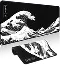 Mouse Pad Gaming - Desk Mat for Keyboard and Mouse - Kanagawa Large Mouse Pads for Desk, Japanese Sea Wave Gaming Mousepad with Non-Slip Base, Desks Pad (31.5" X 11.8") for Game and Office