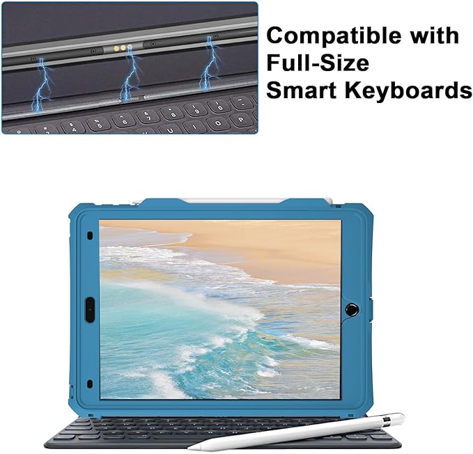 ShellBox Case iPad 10.2 9th /8th/7th Generation Waterproof Case, Full-Body Heavy Duty Shockproof Protective Cover Built-in Screen Protector with Shoulder Strap for iPad 10.2 2024-2019